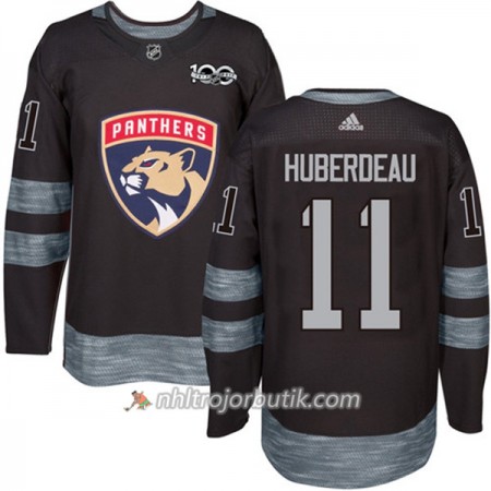Män Ishockey Florida Panthers Tröja Jonathan Huberdeau 11 1917-2017 100th Anniversary Adidas Svart Authentic
